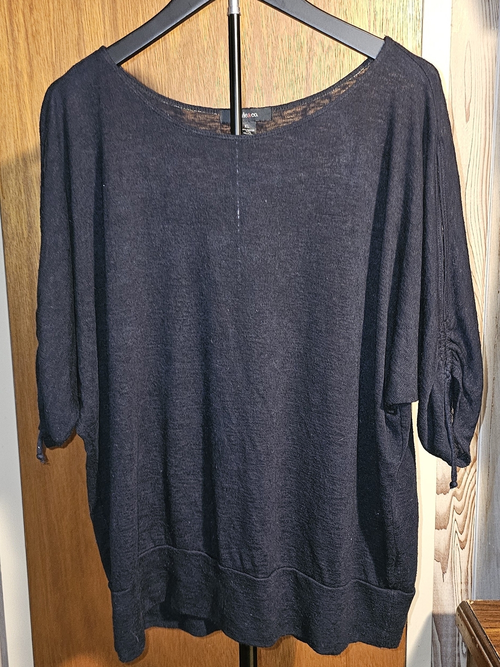 Style & Co. Black Lightweight Dolman Sleeve Top
